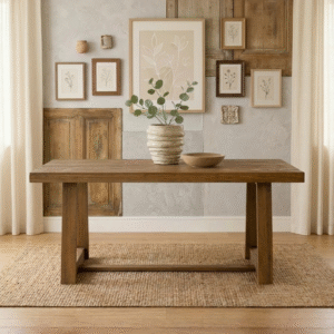 Natural Wood Solid Dining Table