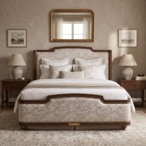 Nest Living Aurelia Upholstered Bed | Solid Wood Luxury Bed